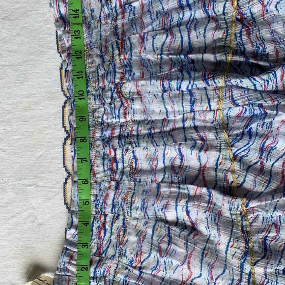 FREE PEOPLE Vintage Mini Skirt with Gold Embroidery  US Womens Size S EUC - Picture 2 of 6